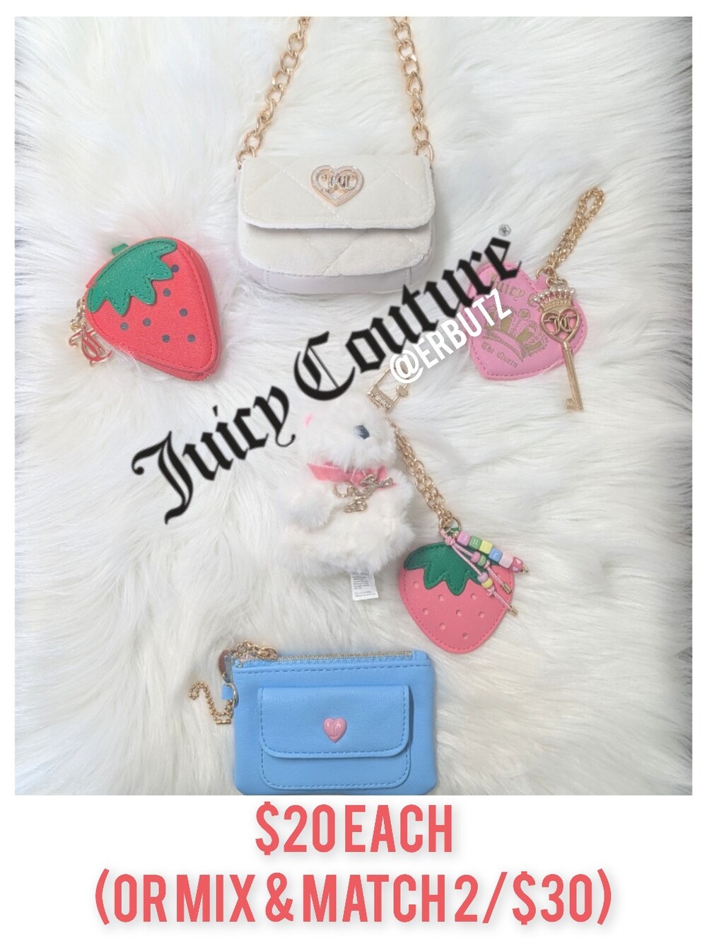 Juicy Couture 🛍️1/$20 OR Any 2/$30🛍️ Bag Charms / Coin Purses / Mini Wallets
